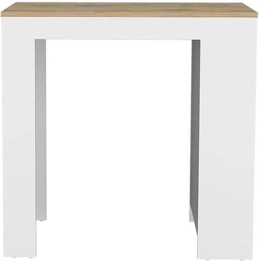 Modern Dining Table Kitchen Island Counter Height Table Top with 3-Side Shelf Adjustable Sturdy Stable Easy Clean Luxury Console Living Room Decor,White