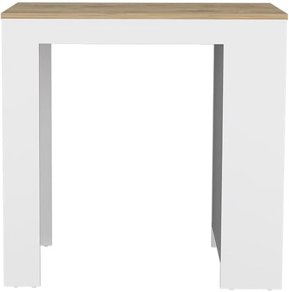 Modern Dining Table Kitchen Island Counter Height Table Top with 3-Side Shelf Adjustable Sturdy Stable Easy Clean Luxury Console Living Room,White
