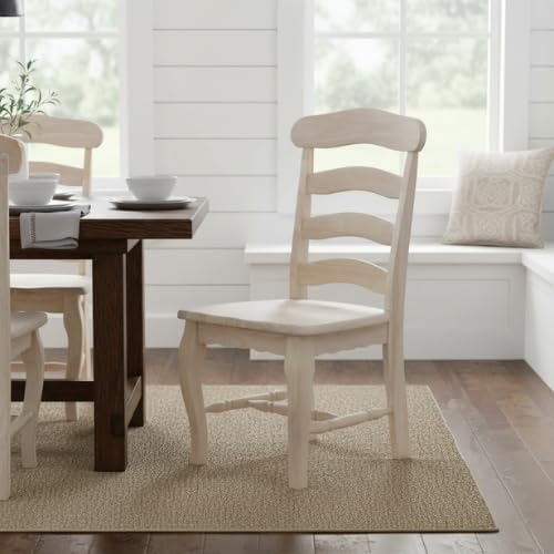 International Concepts Country french Chair with Solid Seat, Unfinished