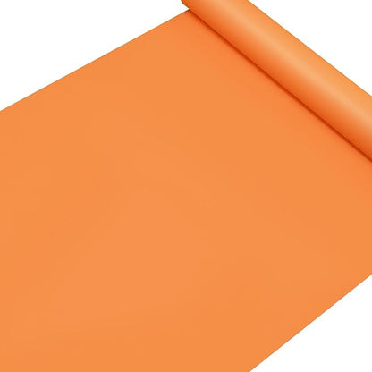 Decotalk Orange Contact Paper Orange Wallpaper Peel and Stick 17.7x200 Inch Solid Color Wallpaper for Bedroom Removable Solid Color Contact Paper for Cabinets and Drawers