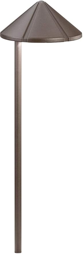 Kichler 15315AZT Six Groove Path & Spread 1-Light 12V, Textured Architectural Bronze
