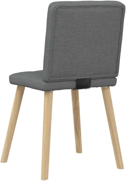 Modern Dining Chairs Set of 2 Dark Gray Fabric Upholstered Accent Chairs with Metal Wood Frame for Kitchen Living Room Vanity