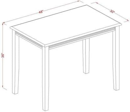 East West Furniture YAT-OAK-H Yarmouth Rectangle Counter Height Dining Table, 30x48 Inch, OAK