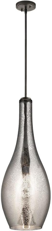 KICHLER Everly 29.5" 1 Light Teardrop Pendant Clear Glass Chrome