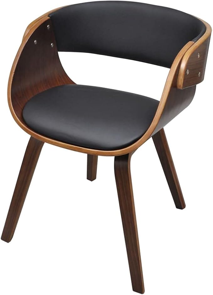 Modern Farmhouse Dining Chair with Bent Wood Frame and Faux Leather Seat - 20.9" Wide Comfortable Kitchen Chair for Dining Room, Living Room, Vanity (242.5 lb Capacity, Beige)