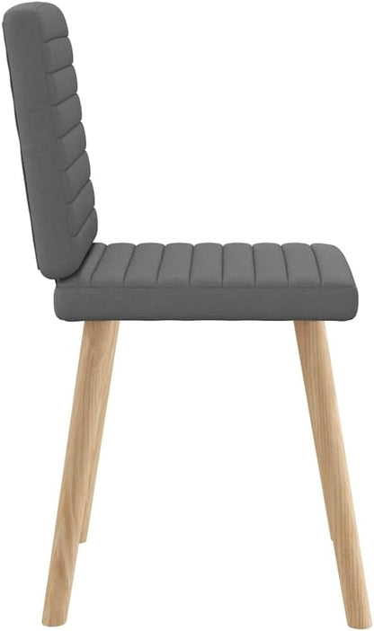 6-Piece Dark Gray Fabric Dining Chairs Set with Metal-Wood Frame, Comfortable Foam Seating for Dining Room Kitchen Living Room