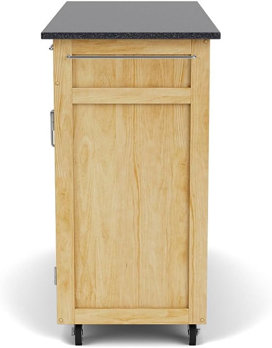 Create-a-Cart Natural 4 Door Cabinet Kitchen Cart with Black Granite Top by Home Styles