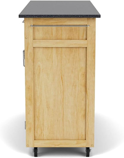 Create-a-Cart Natural 4 Door Cabinet Kitchen Cart with Black Granite Top by Home Styles
