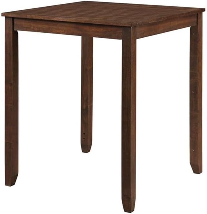 New Classic Furniture Gia Counter Table with Two Dining Chairs and Storage Shelf, 30-Inch, Cherry Brown