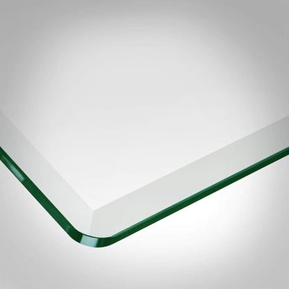 Dulles Glass 42X72 inch Rectangular Glass Table Top - Tempered - 3/8" Thick Glass Surface, Safe Beveled Edge, Radius Corners, Multipurpose for Dining Table, Patio, Coffee and End Table