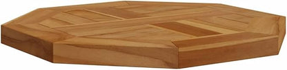 Octagonal Solid Teak Tabletop 15.7 x 15.7 in Durable Butcher Block Countertop Small Wood Desk Top for Dining Kitchen or Outdoor Patio