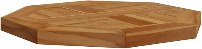 Octagonal Teak Table Top 15.7 x 15.7 in Solid Wood Slab Outdoor Indoor Replacement for Small Workbench Bistro Coffee Station RV Kitchen Dining Nook