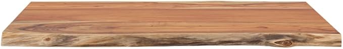 Solid Acacia Wood Tabletop 20x16 inch Rustic Live Edge Countertop Butcher Block Wooden Desktop Dining Kitchen Bar Cafe Workspace