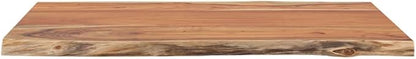 Solid Acacia Wood Table Top 20 x 16 Inches, Live Edge Desktop Replacement for Dining Desk, Office Workstation, Indoor Outdoor Furniture