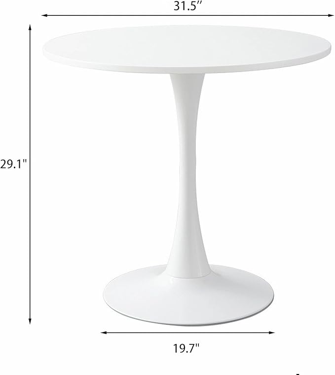 32" Sturdy Island Table, Rustic Dining Table with MDF Top, Farmhouse Dining Table for Small Spaces, White