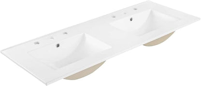 Modway EEI-4376-WHI Cayman 48" Double Basin Bathroom Sink, White