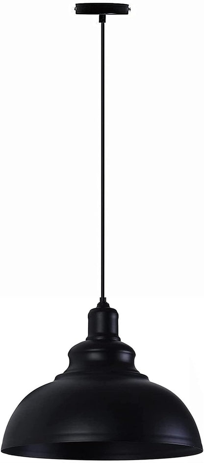 Lightess Black Pendant Light Dimmable, Industrial Hanging Lights Metal Barn Farmhouse Kitchen Lighting Edison Ceiling Mount Fixture, OLL466