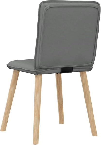 Modern Dining Chairs Set of 2 Dark Gray Fabric Upholstered Accent Chairs with Metal Wood Frame for Kitchen Living Room Farmhouse Decor