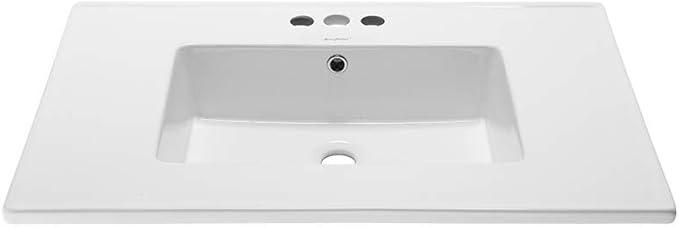 Swiss Madison Well Made Forever SM-VT328-3 Voltaire Vanity Top Sink, with 3" Centerset Faucet Holes