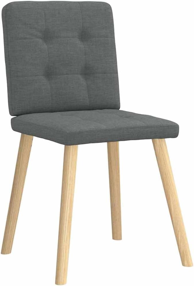 Modern Dining Chairs Set of 2 Dark Gray Fabric Upholstered Accent Chairs with Metal Wood Frame for Kitchen Living Room Vanity
