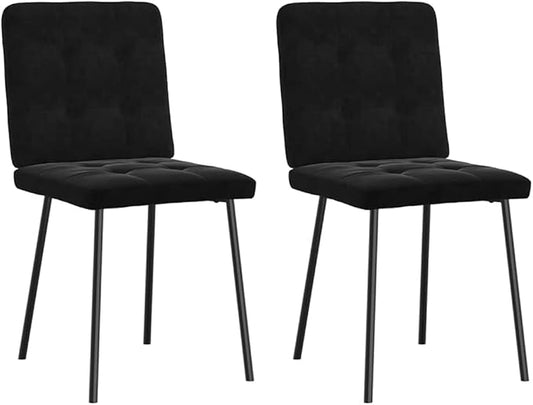 Black Velvet Dining Chairs Set of 2 Modern Accent Chairs with 242 lbs Capacity 21.3 x 17.7 x 32.7 in for Dining Room Kitchen Living Room Bedroom