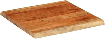 Solid Acacia Wood Table Top 15.7 x 15.7 Inch, Square Live Edge Desktop for DIY Coffee Side Table, Rustic Wooden Replacement Surface for Indoor Dining Cafe