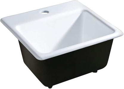 Gourmetier GCKTS15158 15X15 Single Bowl Top Mount Drop-In Kitchen Sink, White
