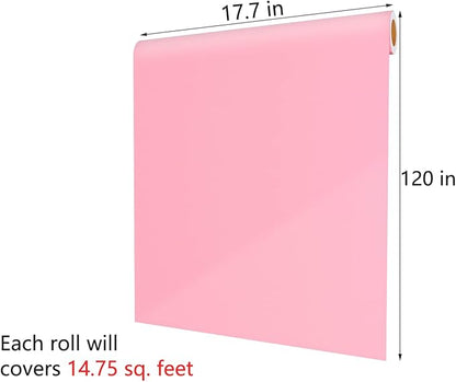 Decotalk Pink Wallpaper Peel and Stick Contact Paper for Cabinets Decorative SolidPink Wallpaper for Bedroom Girls Decorative 17.7x120inch Solid Color Vinyl Pink Contact Paper for Walls Removable