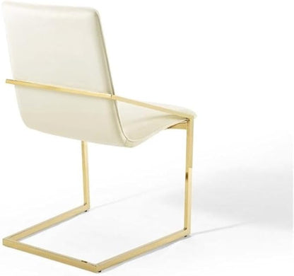 Modway Pitch Performance Velvet Dining Armchair, Gold Ivory