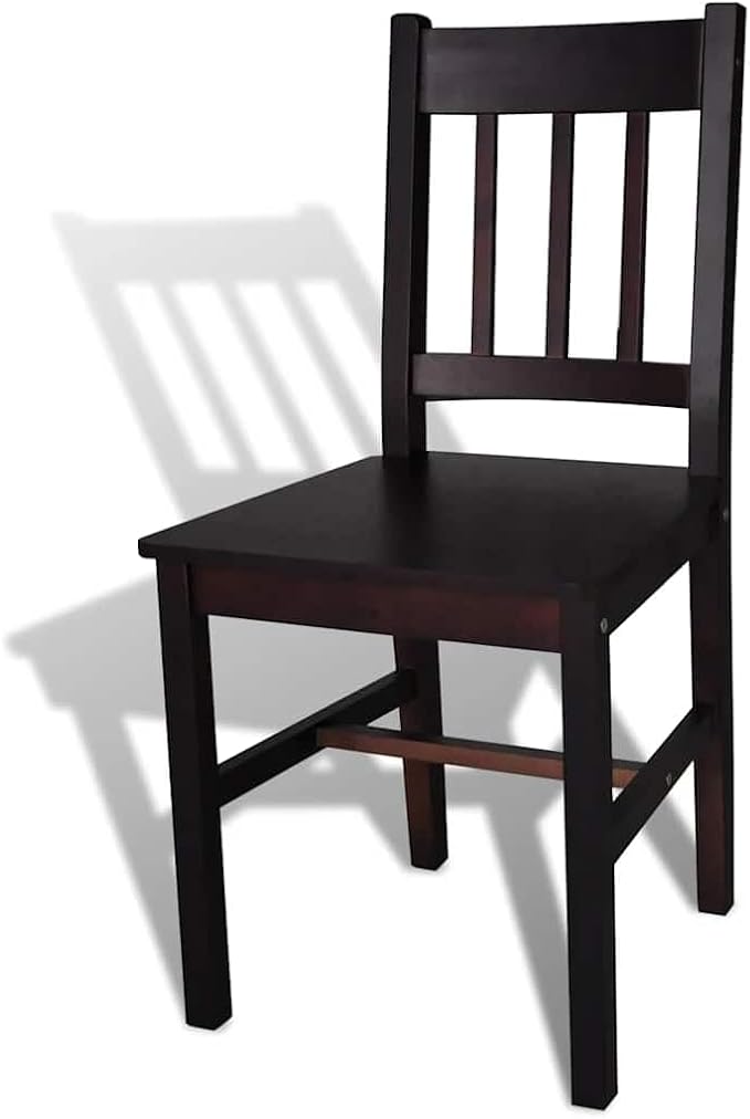 Dark Brown Dining Chairs Set of 2, Solid Pine Kitchen & Dining Room Seating 16.3 x 18 x 33.9 in, Ergonomic Comfortable for Modern Farmhouse Living Room Bedroom