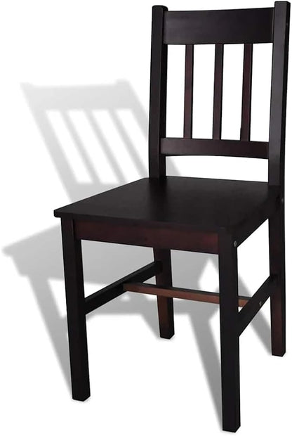 Dark Brown Dining Chairs Set of 2, Solid Pine Kitchen & Dining Room Seating 16.3 x 18 x 33.9 in, Ergonomic Comfortable for Modern Farmhouse Living Room Bedroom