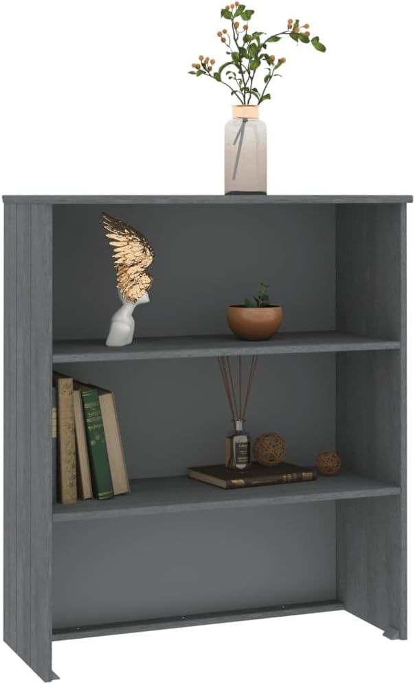 Dark Grey Highboard Top 13.8x33.5x39.4 inches, Pine Wood & MDF Buffet Cabinet with Shelves, Rustic Coffee Bar Storage for Living Room, Dining Room and Kitchen