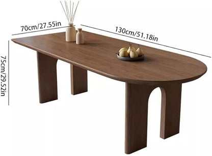 Dining Room Table Simple Home Solid Wood Dining Table Kitchen Integrated Rectangular Wall Semi-Circular Oval Island Modern Dining Table(M:130CMX70CMX75CM)
