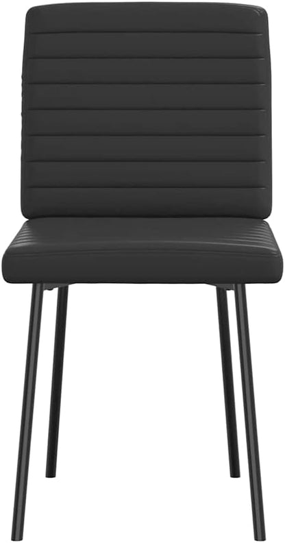6-Piece Black Faux Leather Dining Chairs Set with Metal Frame, Sturdy Modern Kitchen Chairs for Dining Room Living Room Farmhouse