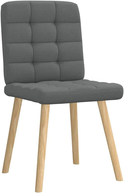 Modern Dining Chairs Set of 2, Dark Gray Polyester Upholstered, 17.7"x21.3"x33.9" Seat Height 18.7", Sturdy Metal & Rubberwood Frame, Foam Seat for Kitchen Dining Room Living Room