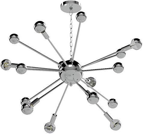 JONATHAN Y 22.5" Chrome 8-Light Metal Sputnik Chandelier, Adjustable Height Hanging Fixture for Living Room Dining Room Bedroom, Modern Transitional, LED Bulbs Included JYL9017A