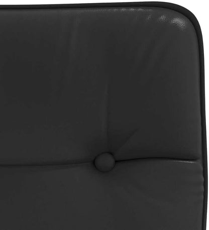 Set of 2 Black Adjustable Dining Chairs Faux Leather with Matte Metal Legs 31.9-35 in Height Modern Accent Seating for Dining Room Living Room Kitchen