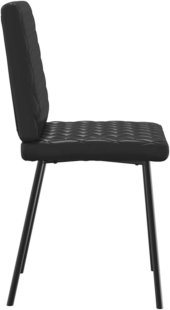 Black Dining Chairs Set of 4 Modern Accent Chairs Kitchen Furniture with Faux Leather Upholstery and Sturdy Frame for Dining Room Living Room