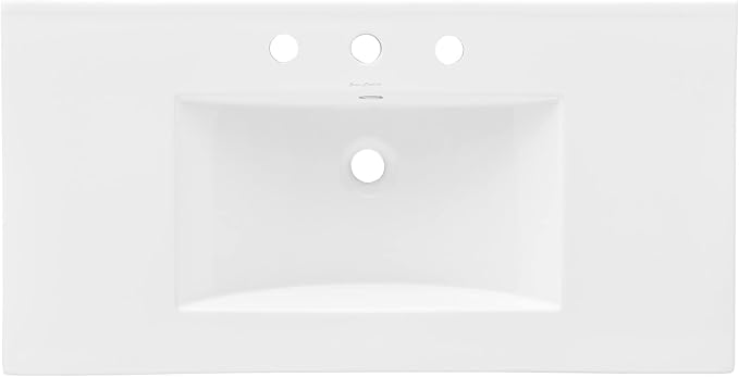 36" Ceramic Vanity Top with Three Faucet Holes