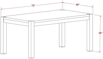 East West Furniture LM7-07-T Lismore Modern Dining Table - Rectangle Rustic Farmhouse Table, 40x72 Inch, Jacobean
