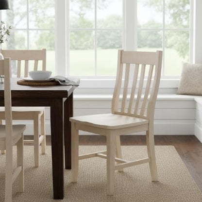 International Concepts Cafe Dining Chairs, Solid Parawood, Unfinished (Set of 2)
