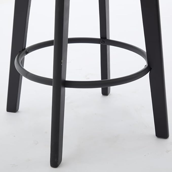 Swivel Bar Stools Velvet Bar stools Button Tufted Bar Stools Rivet Trim Bar Stools for Kitchen Island,Bistro, with Metal Pull Ring Sturdy Footrest Large Backrest for Home Bar,Dark Gray 2pcs