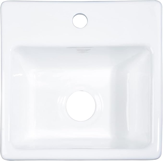 Gourmetier GCKTS15158 15X15 Single Bowl Top Mount Drop-In Kitchen Sink, White