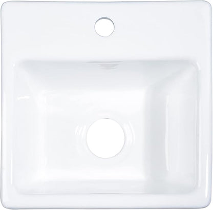 Gourmetier GCKTS15158 15X15 Single Bowl Top Mount Drop-In Kitchen Sink, White