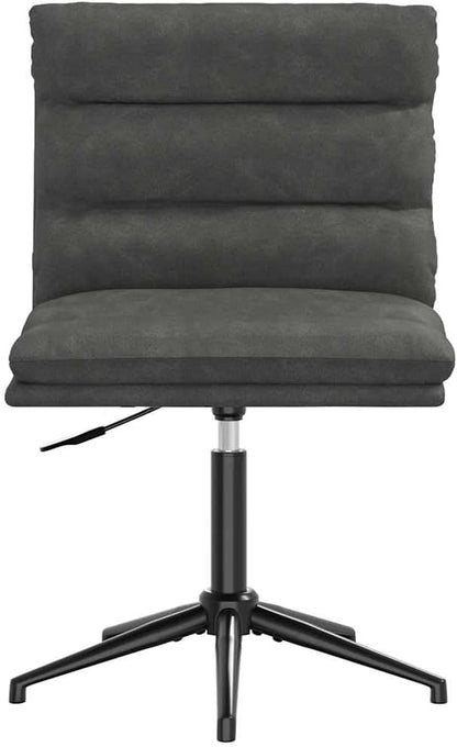 Adjustable Black Faux Leather Dining Chair, Metal Frame, 29.1-33.1", 265 lb, Modern