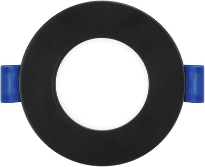 Maxxima 3 in. 5 CCT Ultra Thin Recessed LED Downlight, 400 Lumens, Slim Canless Light, IC Rated, 5 Color Temperature Selectable 2700K/3000K/3500K/4000K/5000K, Dimmable, Black Trim, J-Box Included