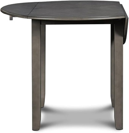 New Classic Furniture Gia 3-Piece Drop Leaf Dining Table Set with 2 Chairs, 42-Inch, Gray