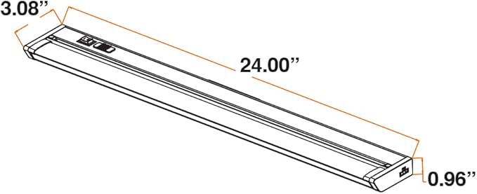 LEDVANCE 24" LED Undercabint Light, 18W, 3 CCT Select 2700/3000/4000K, 80 CRI, Linkable, 1200 LMS, Accessories Included - 1 Pack (62443)