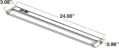 LEDVANCE 24" LED Undercabint Light, 18W, 3 CCT Select 2700/3000/4000K, 80 CRI, Linkable, 1200 LMS, Accessories Included - 1 Pack (62443)