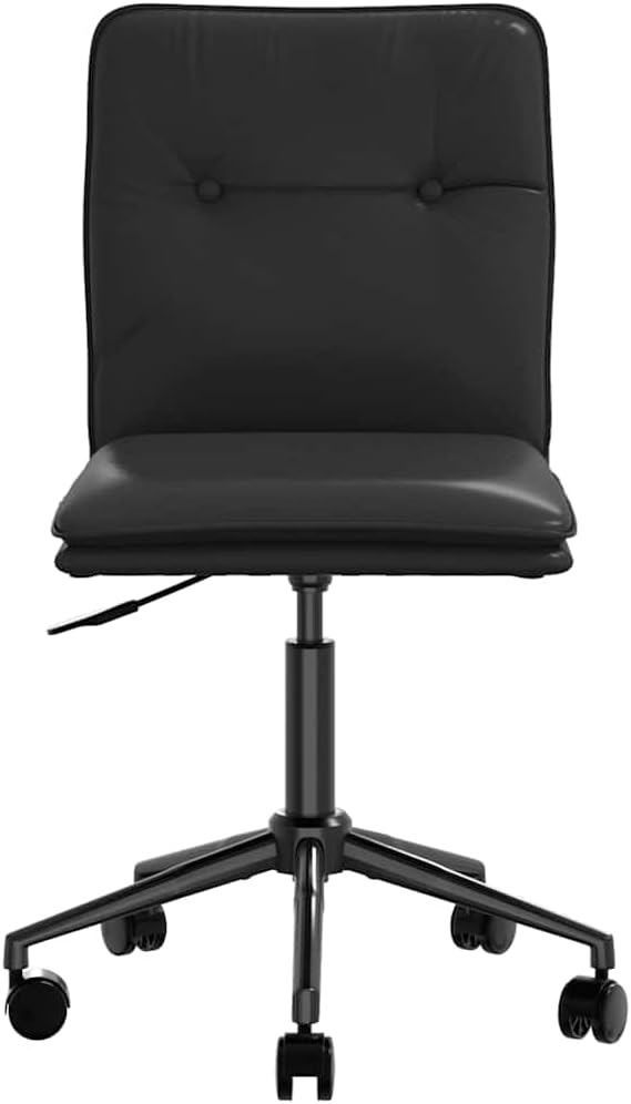 6-Piece Black Faux Leather Dining Chairs Set with Adjustable Height, Modern Kitchen & Living Room Furniture, Thick Foam Seats and Sturdy Metal Frame